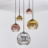 Ripoll Lámparas suspendidas, Luminarias esféricas, Lámpara colgante de clúster Cromo, dorado, Transparente, Color cobre, Ahumado, 5 luces