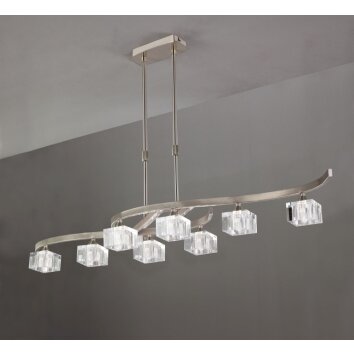 Mantra Cuadrax Lámpara suspendida Níquel-mate, 8 luces