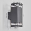 Tureby Aplique de exterior, Apliques Antracita, Transparente, claro, 2 luces