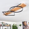 Pompu Plafones LED Madera clara, Negro, 1 luz