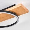 Pompu Plafones LED Madera clara, Negro, 1 luz
