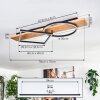 Pompu Plafones LED Madera clara, Negro, 1 luz