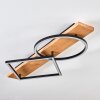Pompu Plafones LED Madera clara, Negro, 1 luz