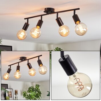 Geira Plafones Negro, 4 luces