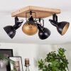 Hagan Plafones, Spot techo Cromo, Crudo, Negro, 4 luces