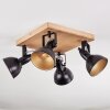Hagan Plafones, Spot techo Cromo, Crudo, Negro, 4 luces