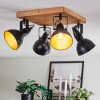 Hagan Plafones, Spot techo Cromo, Crudo, Negro, 4 luces