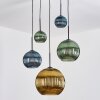 Koyoto Lámparas suspendidas, Luminarias esféricas, Lámpara colgante de clúster Azul, dorado, Verde, 5 luces