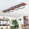 Pompu Plafones LED Madera oscura, Negro, 1 luz