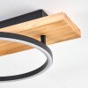 Pompu Plafones LED Madera clara, Negro, 1 luz