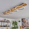 Pompu Plafones LED Madera clara, Negro, 1 luz