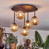 Chehalis Plafones, Luminarias esféricas Colores ámbar, 5 luces