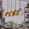 Koyoto Lámparas suspendidas, Luminarias esféricas, Lámparas colgantes dorado, Transparente, Color cobre, Ahumado, 4 luces