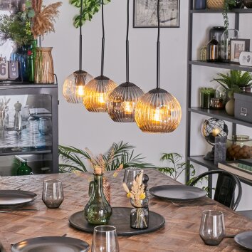 Ripoll Lámparas suspendidas, Luminarias esféricas, Lámparas colgantes Colores ámbar, Transparente, Ahumado, 4 luces