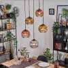 Koyoto Lámparas suspendidas, Luminarias esféricas, Lámpara colgante de clúster Cromo, dorado, Transparente, Color cobre, Ahumado, 5 luces