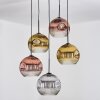 Koyoto Lámparas suspendidas, Luminarias esféricas, Lámpara colgante de clúster Cromo, dorado, Transparente, Color cobre, Ahumado, 5 luces