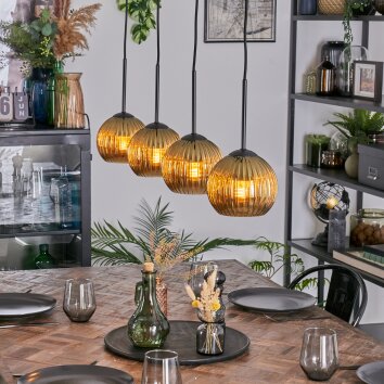Koyoto Lámparas suspendidas, Luminarias esféricas, Lámparas colgantes dorado, 4 luces