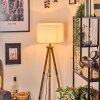 Soungou Lámpara de pie Madera oscura, Negro, 1 luz