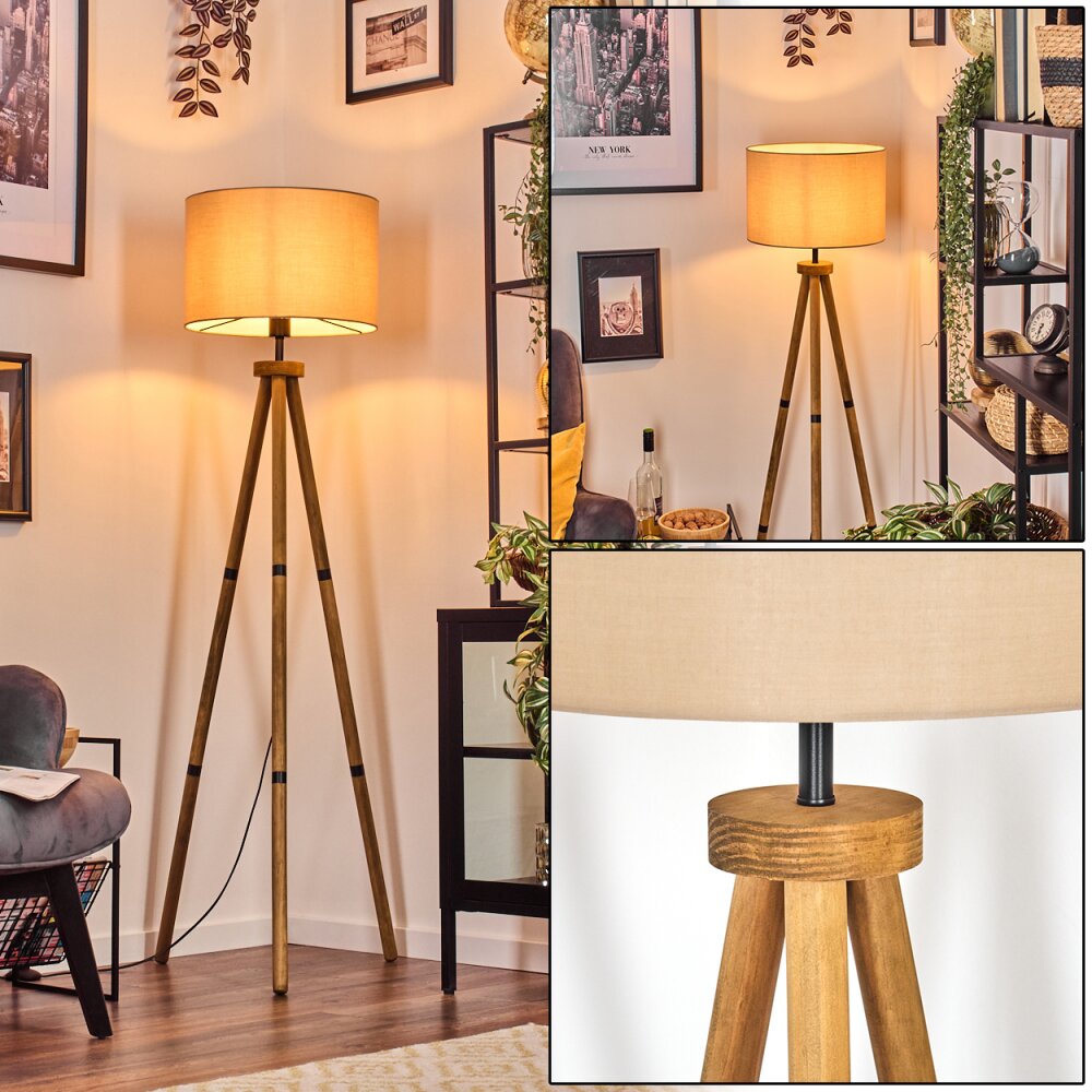 Soungou Lámpara de pie Madera oscura, Negro, 1 luz main product photo