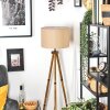 Soungou Lámpara de pie Madera oscura, Negro, 1 luz