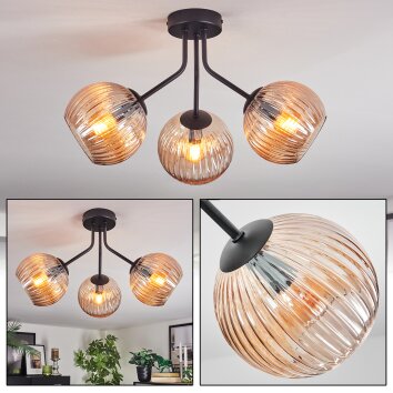 Koyoto Plafones, Luminarias esféricas Colores ámbar, 3 luces