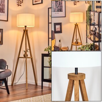Soungou Lámpara de pie Madera oscura, Negro, 1 luz