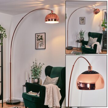 Baloca Lámpara de pie, Lámparas de pie tipo arco Cobre, Negro, 1 luz