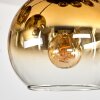Koyoto Plafones, Luminarias esféricas dorado, Transparente, 9 luces