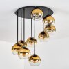 Koyoto Plafones, Luminarias esféricas dorado, Transparente, 9 luces