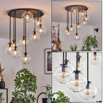 Gastor Plafones, Luminarias esféricas Transparente, 9 luces
