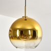 Koyoto Lámparas suspendidas, Luminarias esféricas, Lámparas colgantes dorado, Negro, 1 luz