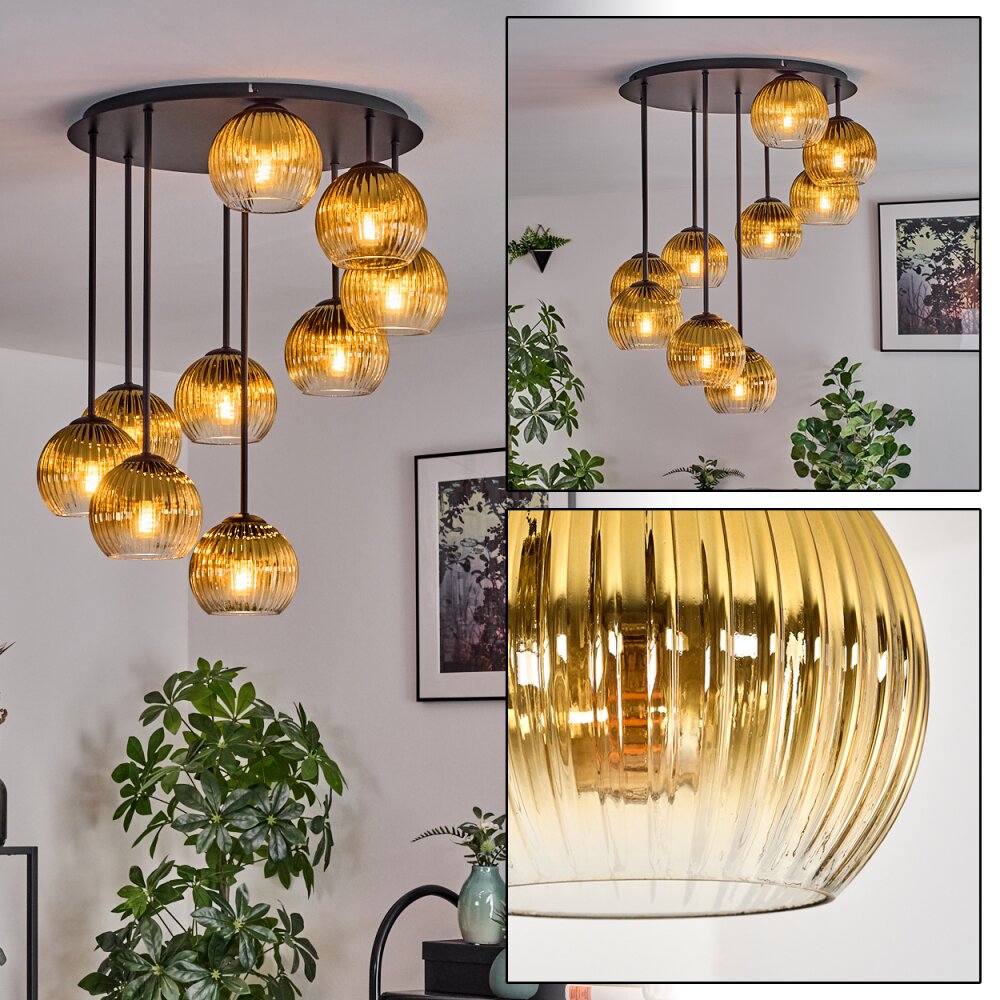 Koyoto Plafones, Luminarias esféricas 57 cm dorado, Transparente, 9 luces main product photo