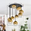 Koyoto Plafones, Luminarias esféricas 57 cm dorado, Transparente, 9 luces