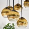 Koyoto Plafones, Luminarias esféricas 57 cm dorado, Transparente, 9 luces