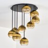 Koyoto Plafones, Luminarias esféricas 57 cm dorado, Transparente, 9 luces