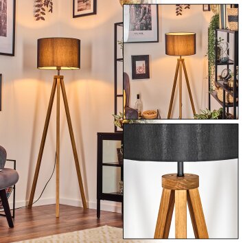 Soungou Lámpara de pie Crudo, Negro, 1 luz