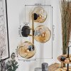 Gastor Luminarias esféricas, Apliques dorado, Negro, 3 luces