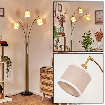 Bassagoda Lámpara de pie Latón, Negro, 3 luces Bassagoda Lámpara de pie Latón, Negro, 3 luces