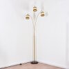 Chellas Lámpara de pie Latón, Negro, 3 luces