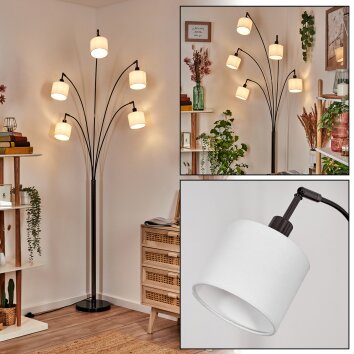 Bassagoda Lámpara de pie Cromo, Negro, 5 luces