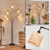 Cavaca Lámpara de pie Cromo, Negro, 5 luces