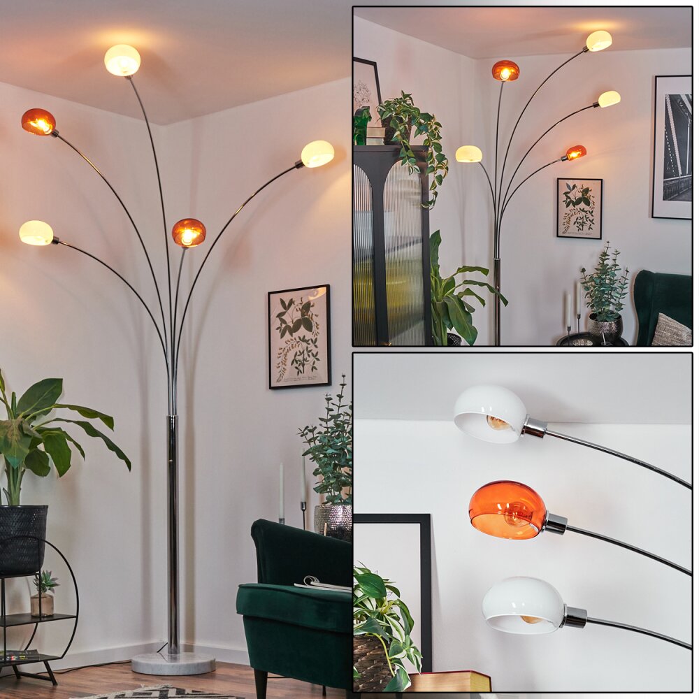 Nikkala Lámpara de pie Cromo, Blanca, 5 luces main product photo