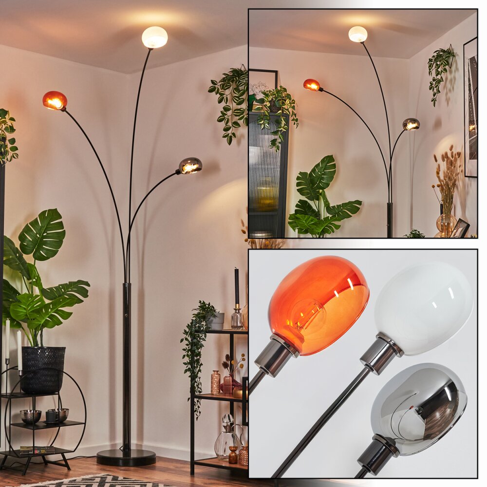 Nikkala Lámpara de pie Cromo, Negro, 3 luces main product photo