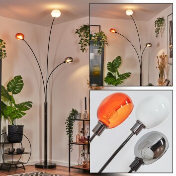Nikkala Lámpara de pie Cromo, Negro, 3 luces Nikkala Lámpara de pie Cromo, Negro, 3 luces