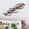 Cascada Plafones LED Marrón, Color madera, Negro, 1 luz
