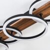 Cascada Plafones LED Marrón, Color madera, Negro, 1 luz