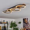 Cascada Plafones LED Marrón, Color madera, Negro, 1 luz