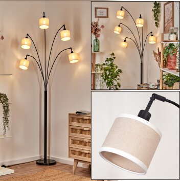 Bassagoda Lámpara de pie Negro, 5 luces