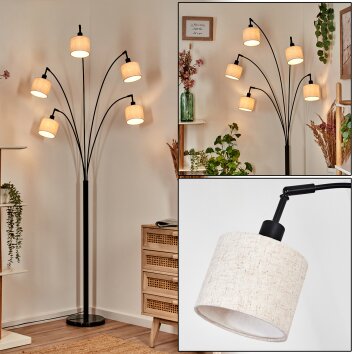 Bassagoda Lámpara de pie Negro, 5 luces
