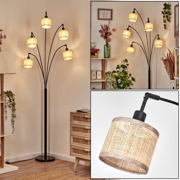 Sabadim Lámpara de pie Negro, 5 luces Sabadim Lámpara de pie Negro, 5 luces
